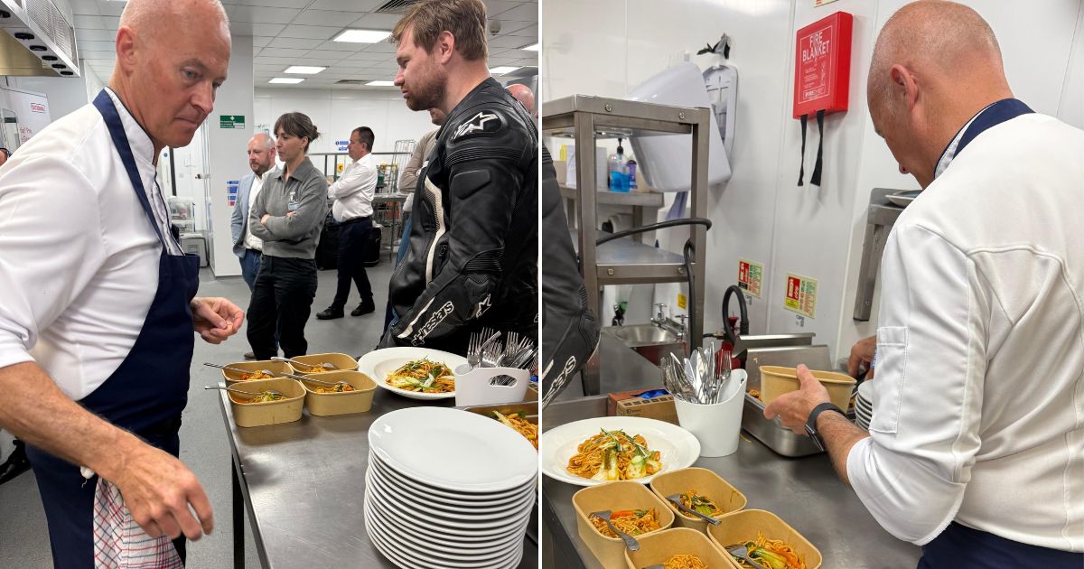 Ian Leadbetter cooking in the Rational kitchen