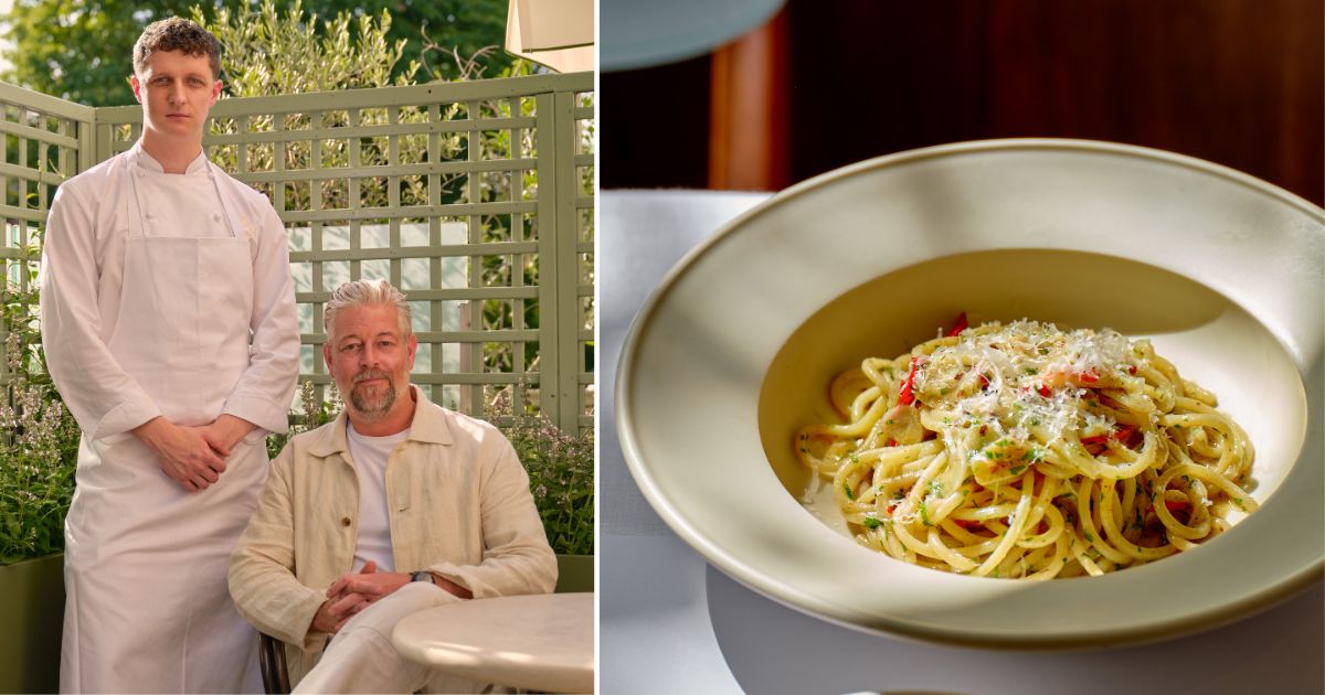 Will Bee with Adam Byatt and a pasta dish at Rosina