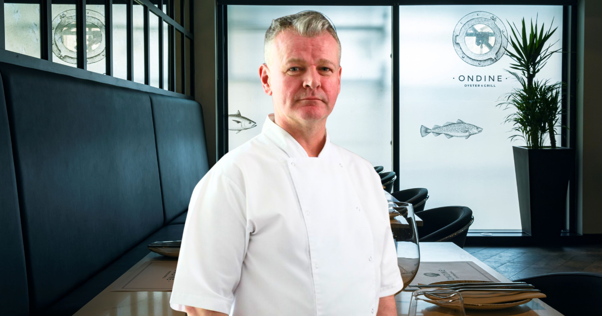 Roy Brett inside Ondine Oyster & Grill, reflecting on UK seafood dining