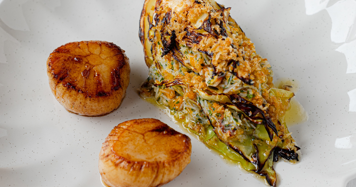 Scallop and sweetheart cabbage by Roberta Hall-McCarron