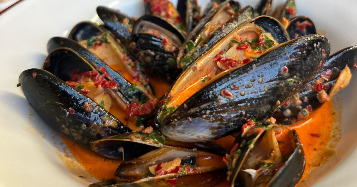 Nduja mussels with leeks