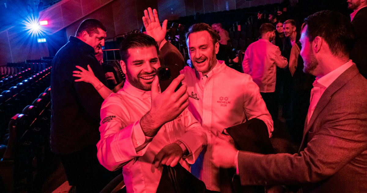Spencer Metzger and Jason Atherton at the 2026 Michelin ceremony