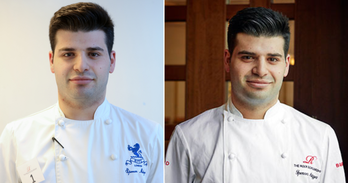Spencer Metzger in his Roux Scholarship jacket and The Ritz jacket