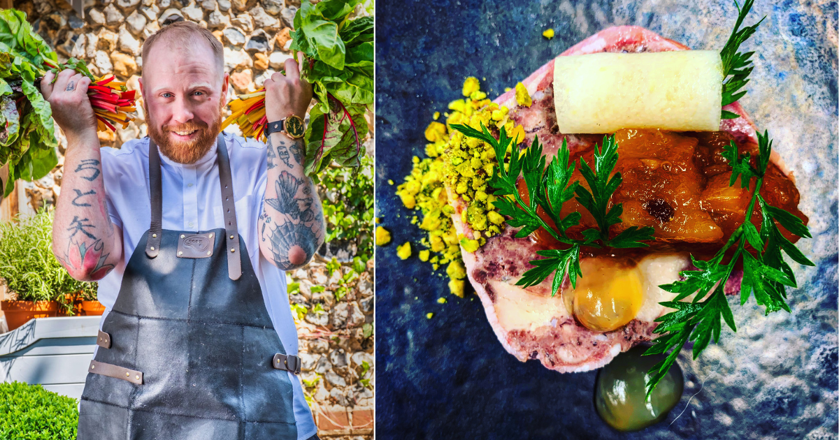 Steve Angier and food at The Packhorse Inn