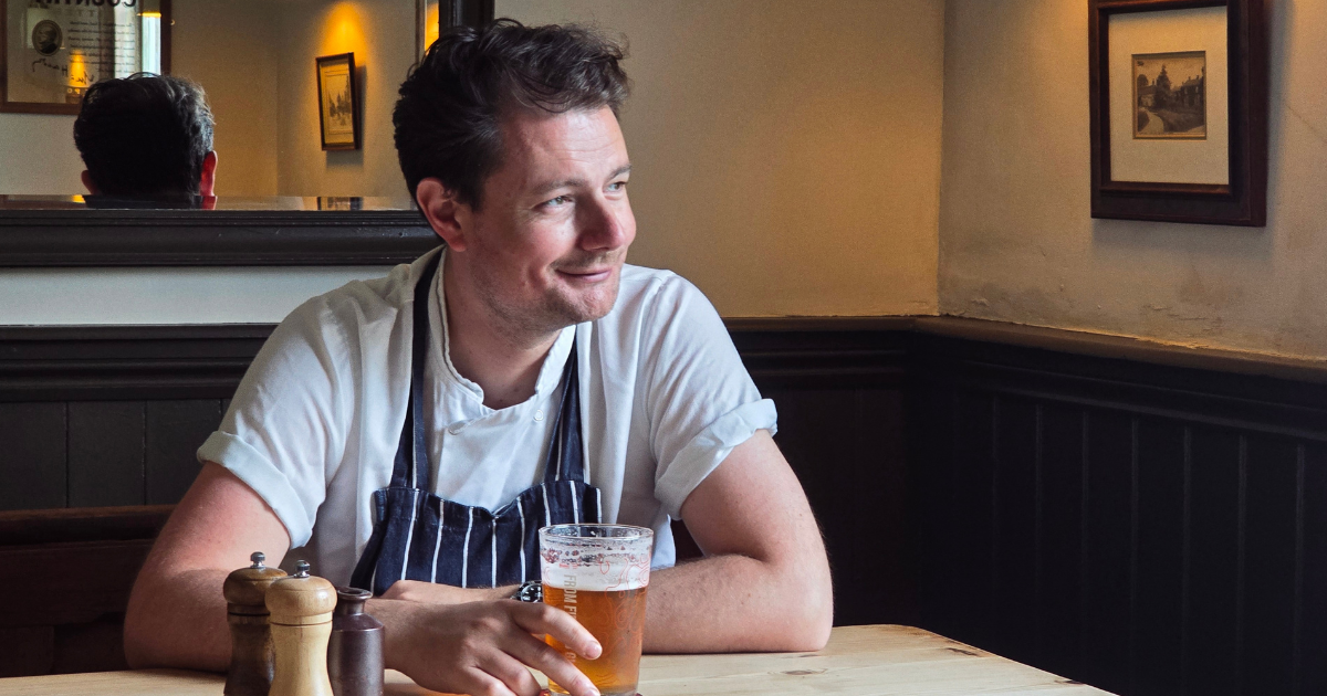 Thomas Frake in his pub The Silks