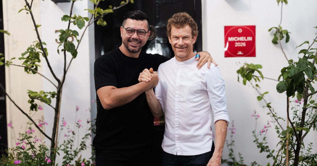 Alberto Landgraf and Tom Aikens outside Muse