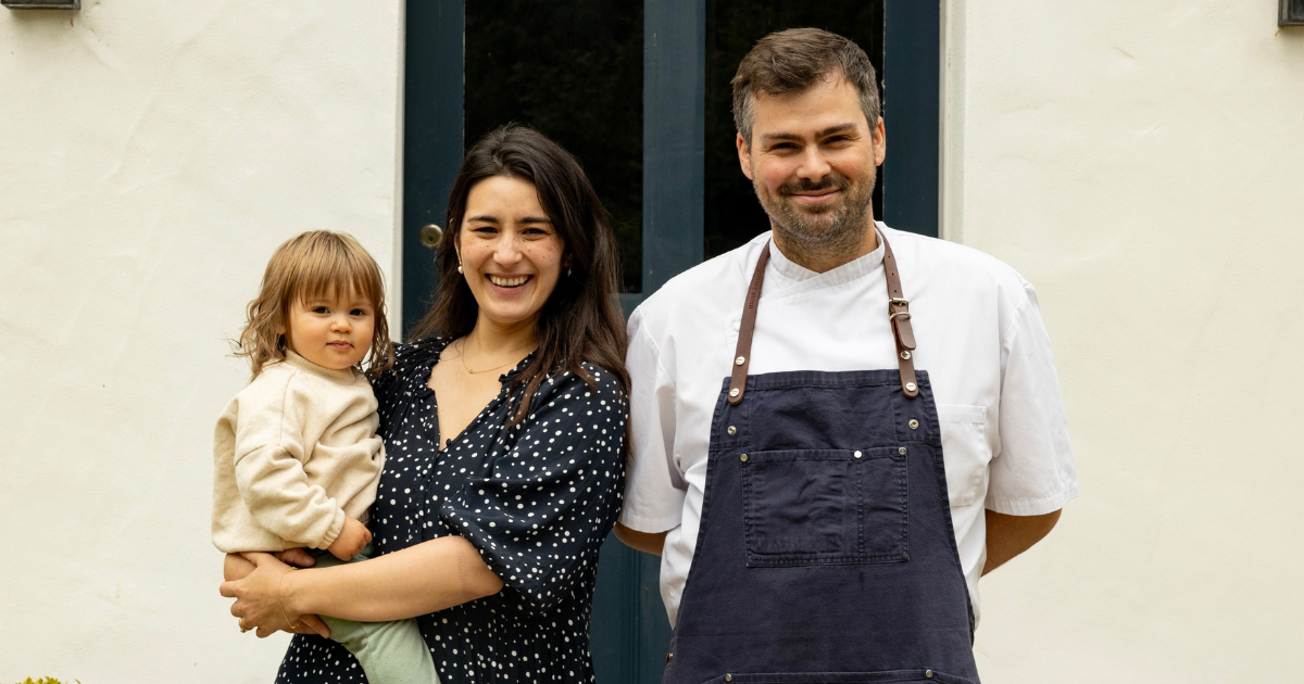 Tom Tsappis with wife Matilda and their child