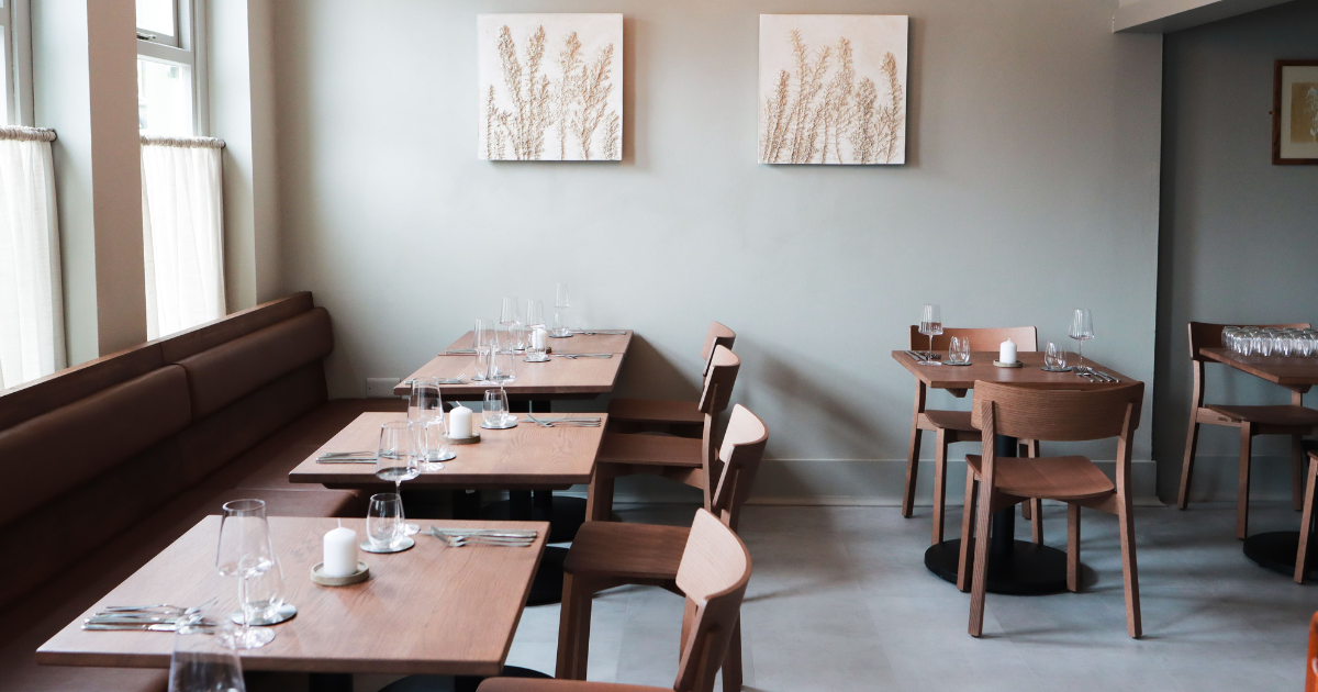 Interior of Gorse restaurant in Cardiff