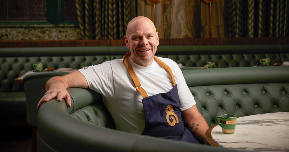 Chef Tom Kerridge sat in one of his dining rooms