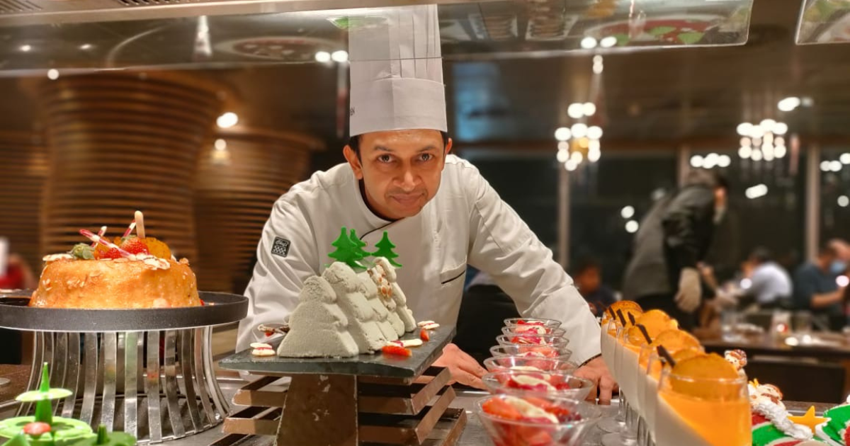 Vivek Chauhan with his pastry creations